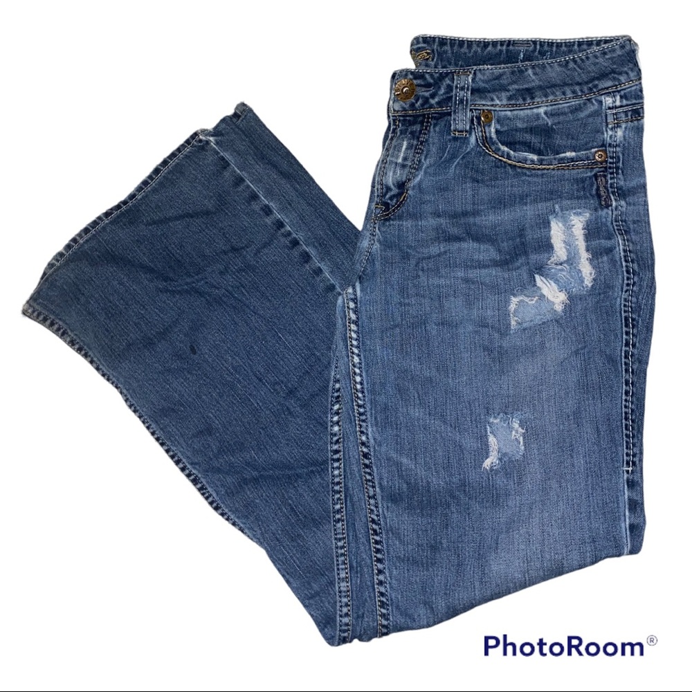Silver Jeans Lola W32 L31 Distressed Flare Jeans